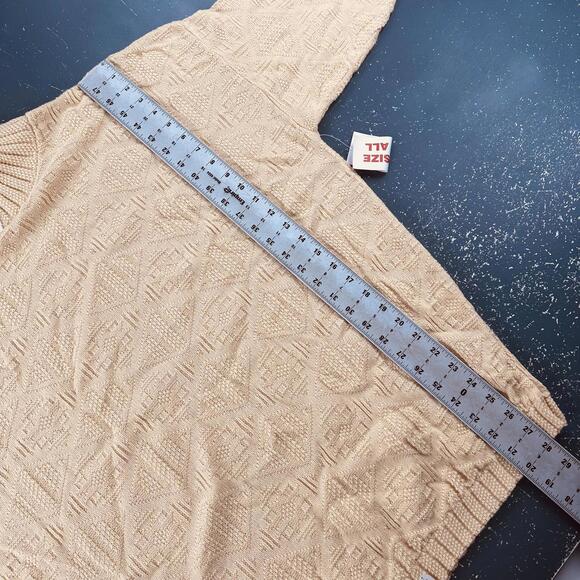 VTG Spunky Younkers Sweater One Size Yellow Oversized Textured Knit Boxy 80s NWT - Picture 6 of 7